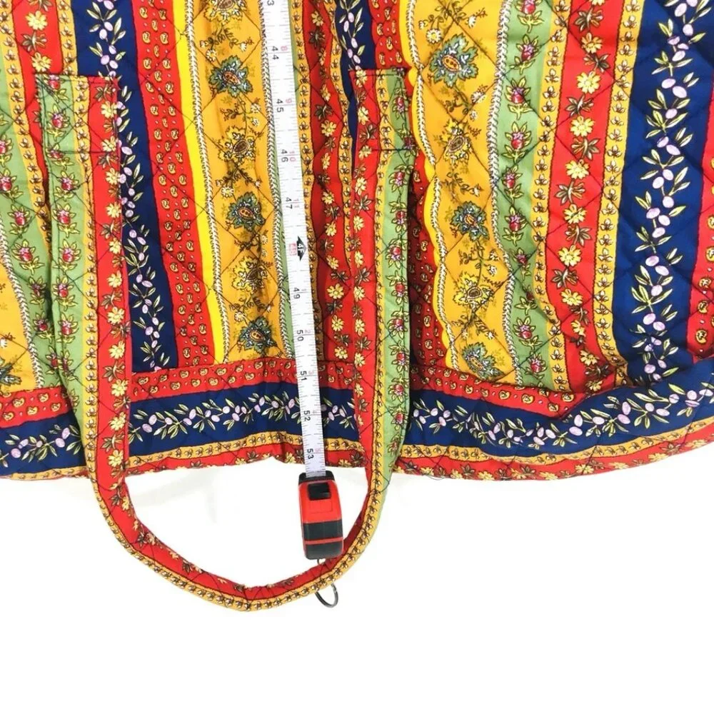 Vintage Cotton Quilted Hanging Garment Bag 48x25 Indonesia Blue Interior